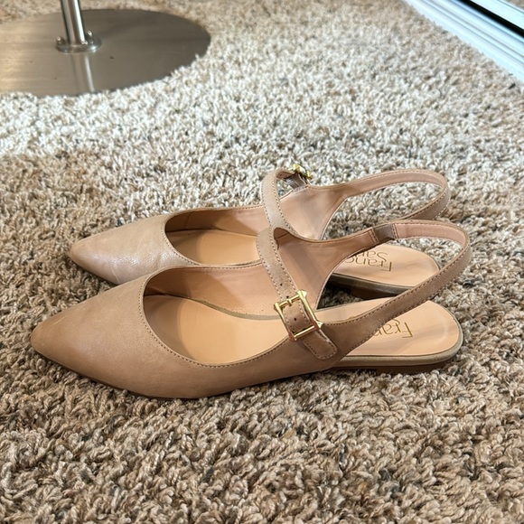 Franco Sarto Saundra Taupe Le Point Toe Flats - Picture 4 of 9
